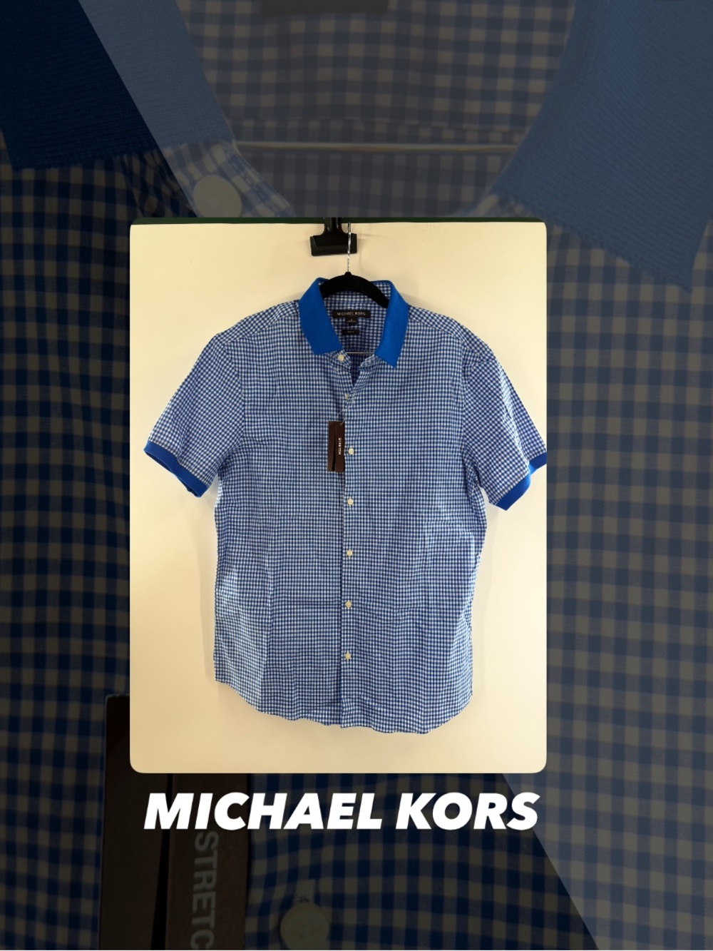NWT Michael Kors Slim Fit Gingham Shirt